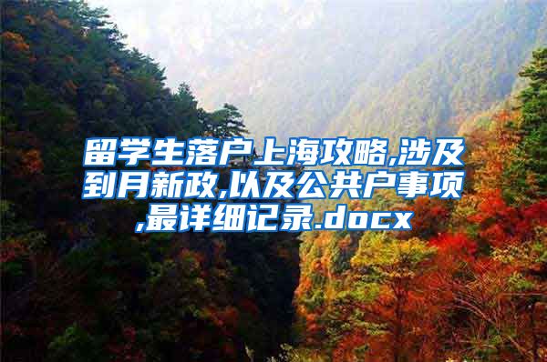 留学生落户上海攻略,涉及到月新政,以及公共户事项,最详细记录.docx