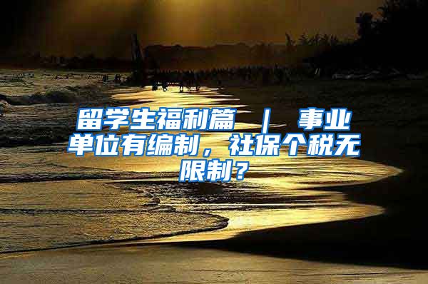 留学生福利篇 ｜ 事业单位有编制，社保个税无限制？