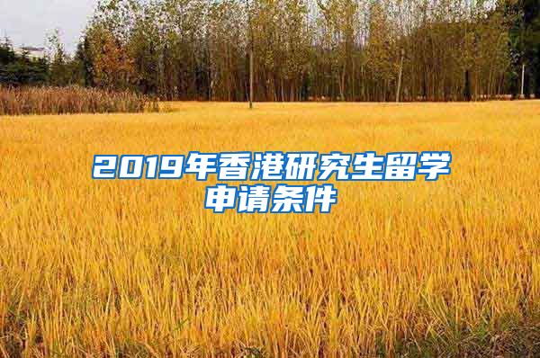 2019年香港研究生留学申请条件