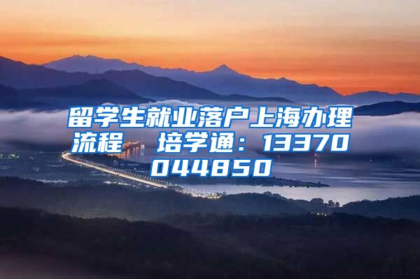 留学生就业落户上海办理流程  培学通：13370044850