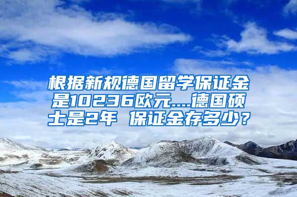 根据新规德国留学保证金是10236欧元....德国硕士是2年 保证金存多少？