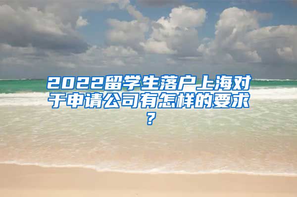 2022留学生落户上海对于申请公司有怎样的要求？