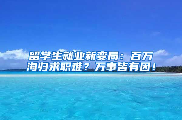 留学生就业新变局：百万海归求职难？万事皆有因！