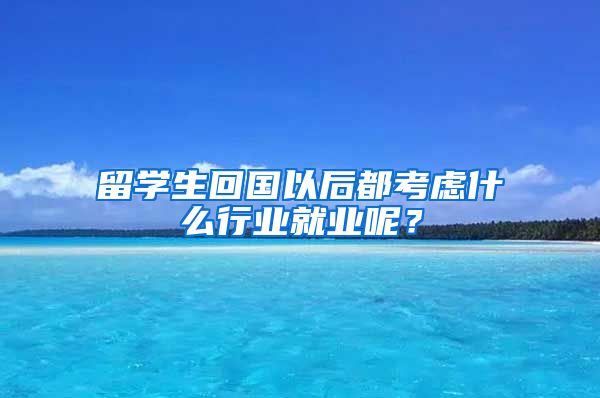 留学生回国以后都考虑什么行业就业呢？