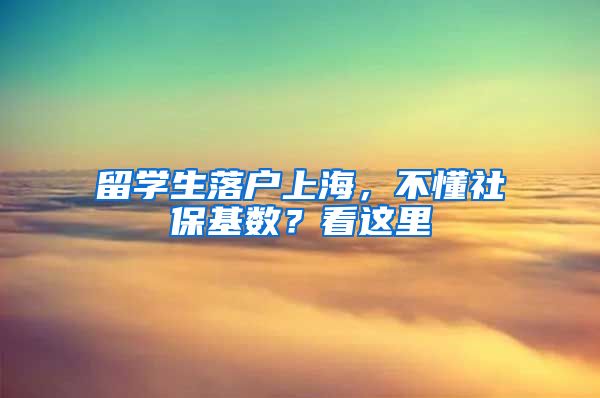 留学生落户上海，不懂社保基数？看这里