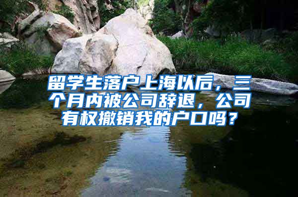 留学生落户上海以后，三个月内被公司辞退，公司有权撤销我的户口吗？