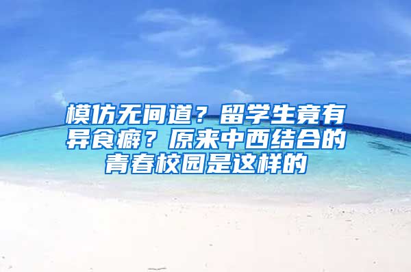 模仿无间道？留学生竟有异食癖？原来中西结合的青春校园是这样的