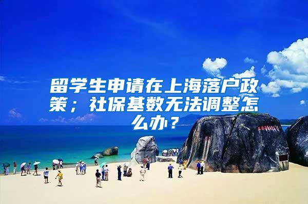 留学生申请在上海落户政策；社保基数无法调整怎么办？