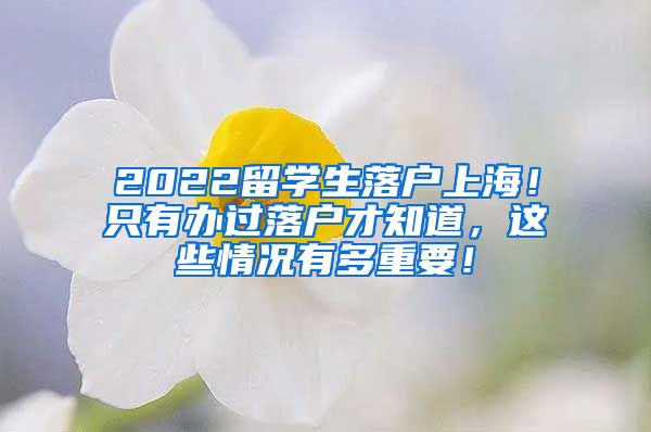 2022留学生落户上海！只有办过落户才知道，这些情况有多重要！