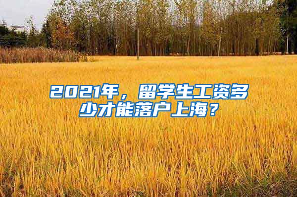 2021年，留学生工资多少才能落户上海？